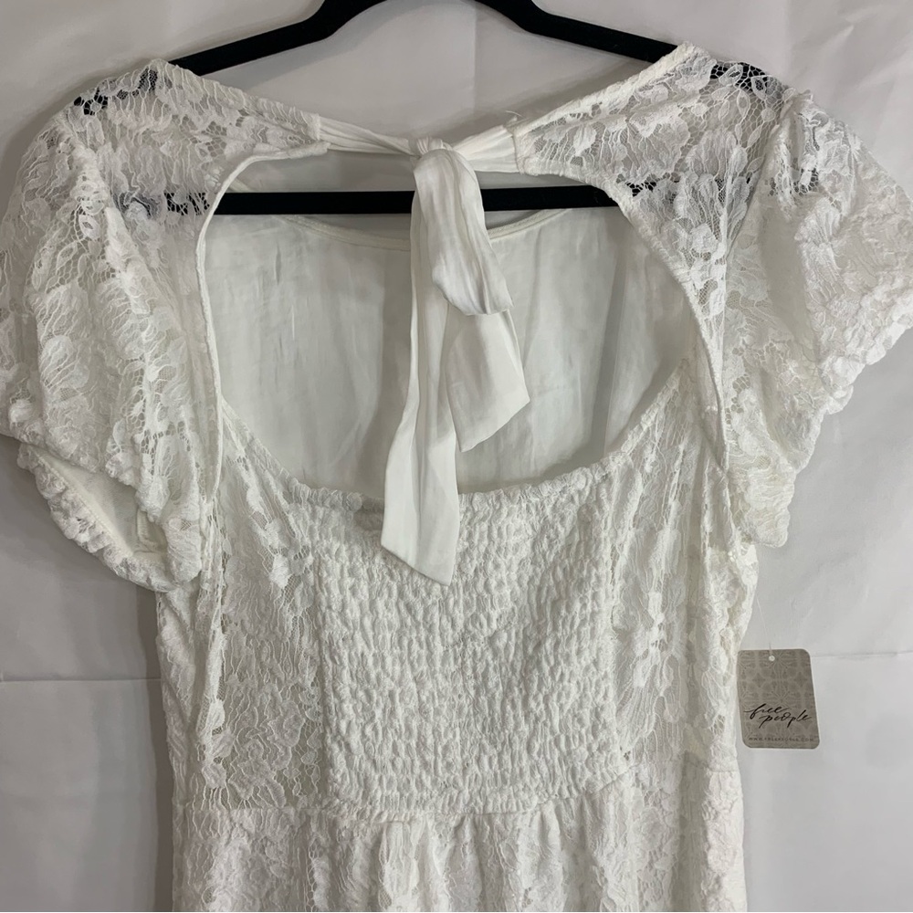 NWT Free People Hailee Lace Mini Dress in White, size L - Picture 14 of 16